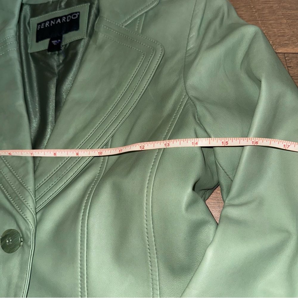 Bernardo Women's Green Leather Jacket - Picture 6 of 7